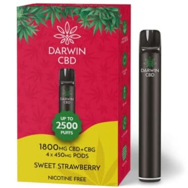 Darwin CBD Starter Kit – 1800mg – Sweet Strawberry white background