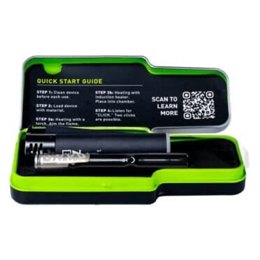 Dynavap G3 in packaging open with lighter