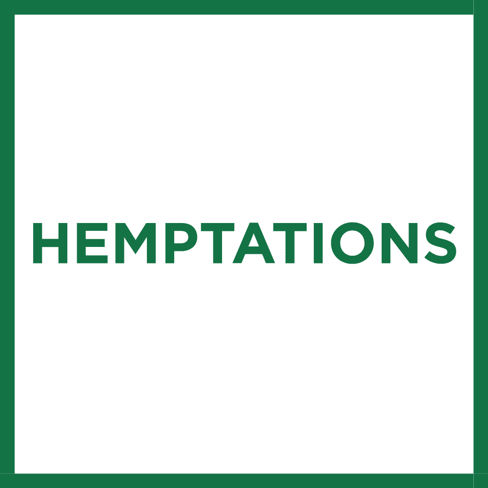 Hemptations Logo green trim white background